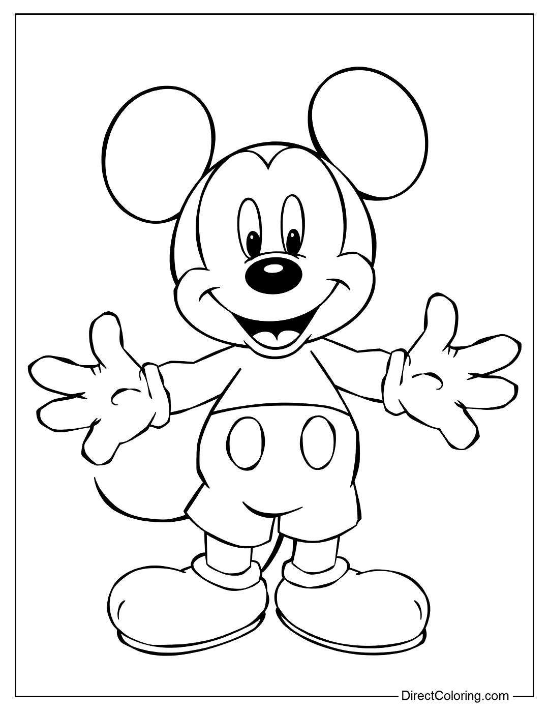 Cute Mickey Mouse Coloring for Kids